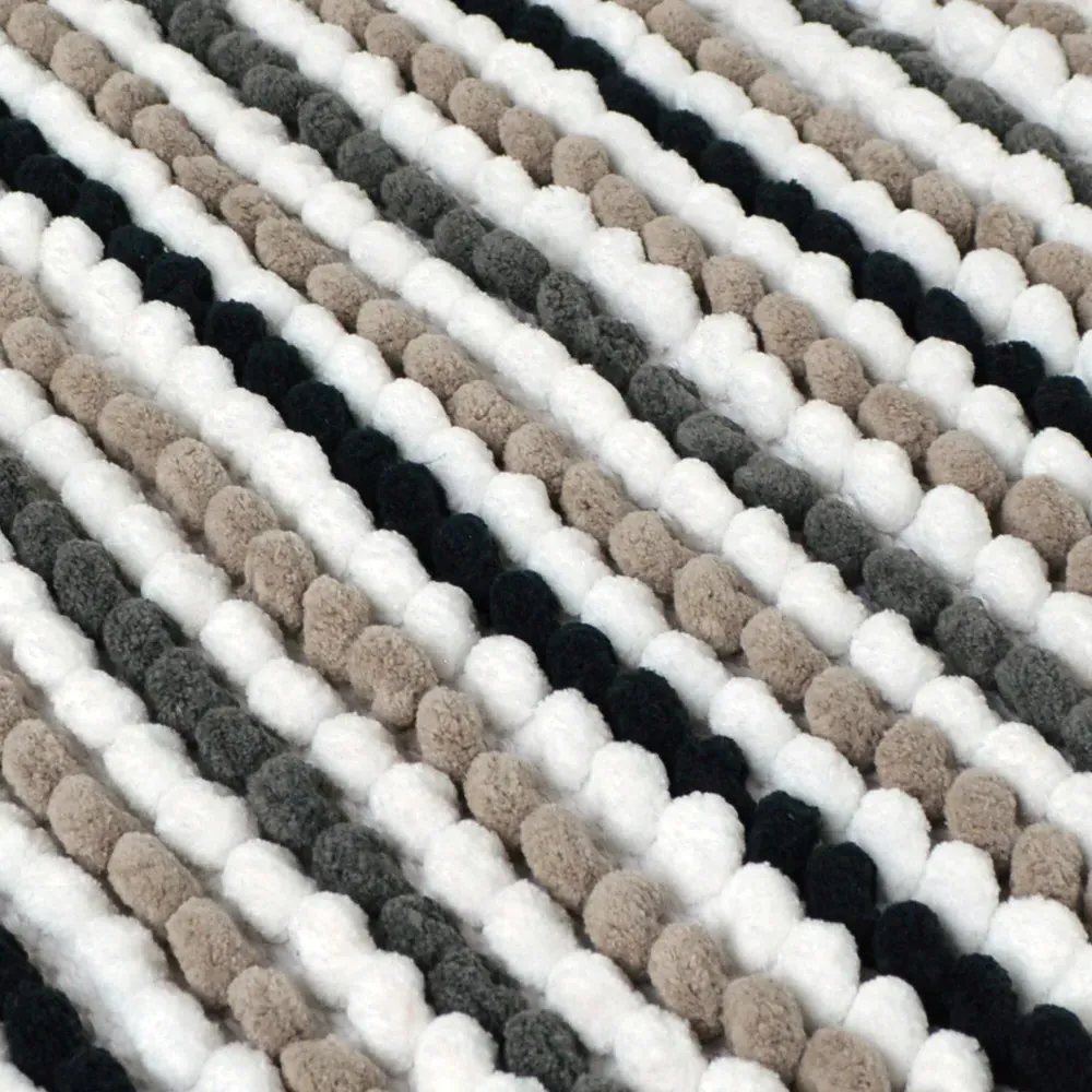 California Monochrome Square Chunky Bobble Bath Mat - Grey