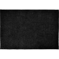 Chenille Non-Slip Bath Mat - Black, Microfibre