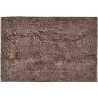 Chenille Non-Slip Bath Mat - Brown, Microfibre
