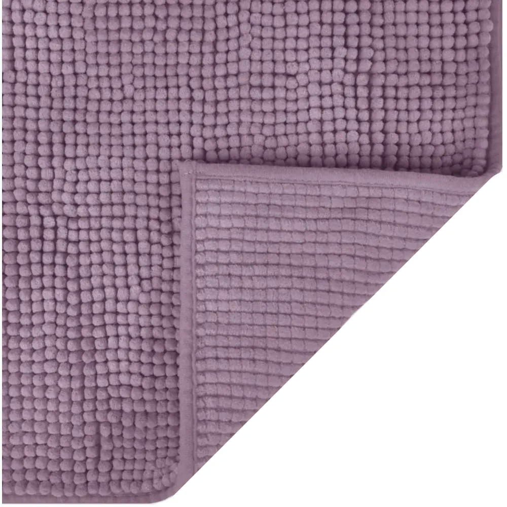 Chenille Non-Slip Bath Mat - Heather, Microfibre