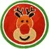 Christmas Rudolph Round Bath Mat - Red