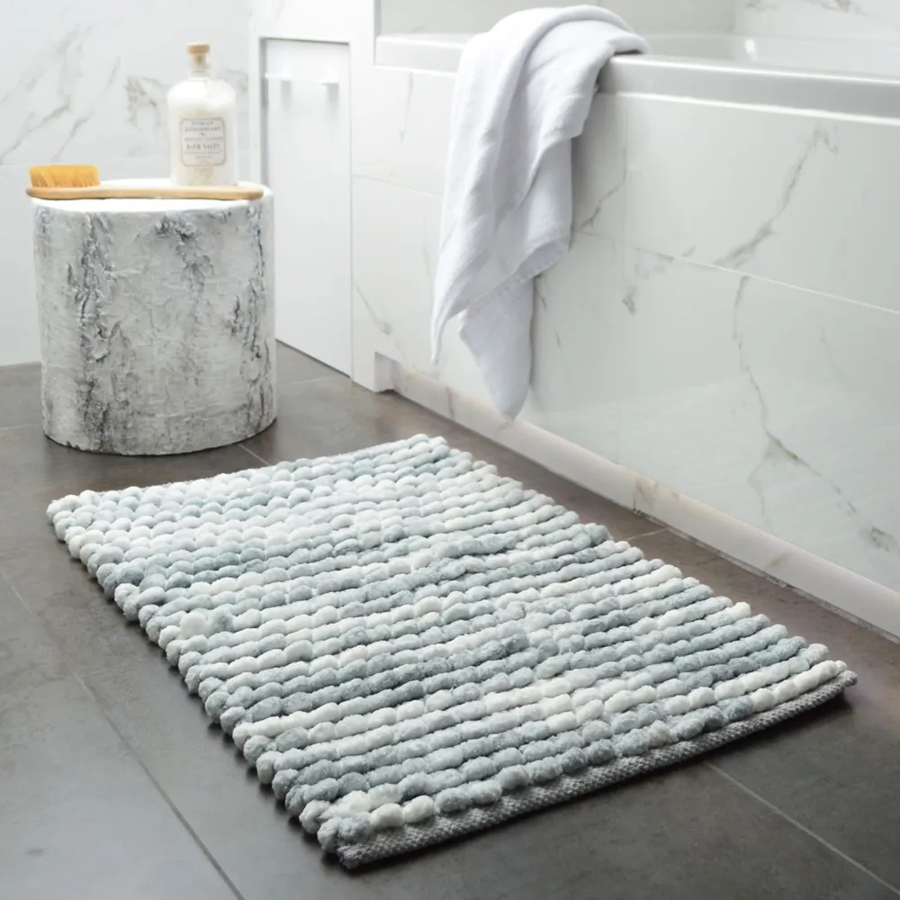 Chunky Bobble Bath Mat - Grey Marble