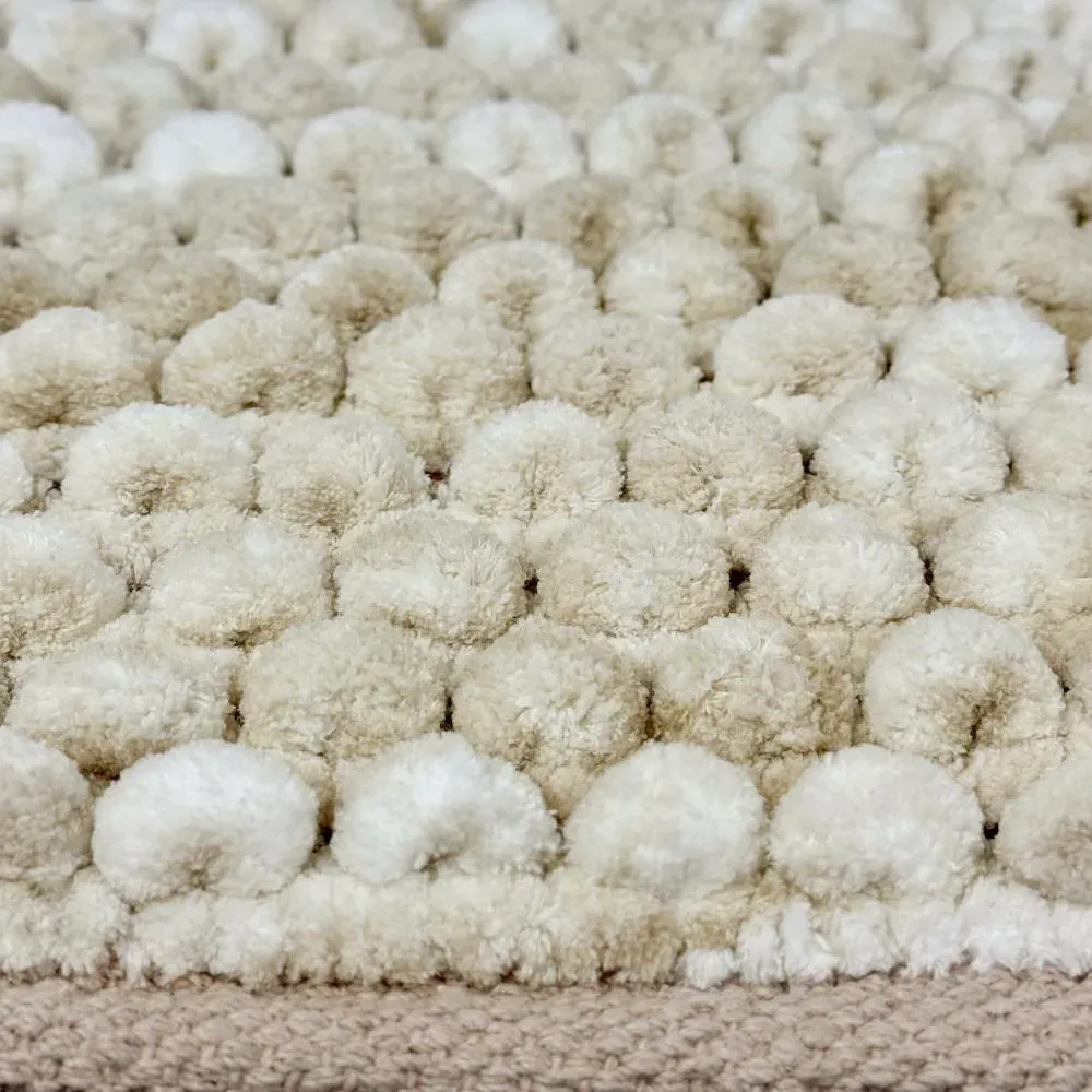 Chunky Bobble Non Slip Toilet Mat - Brown, Marble Effect