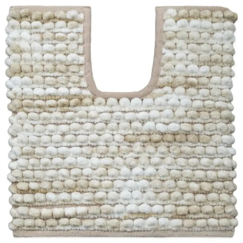 Chunky Bobble Non Slip Toilet Mat - Brown, Marble Effect image