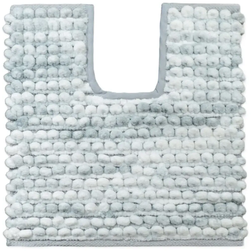 Chunky Bobble Toilet Mat with Cutout - Grey Marble image