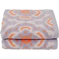 Cotton Ikat Sculpted Hand Towel 2 Pack - Purple