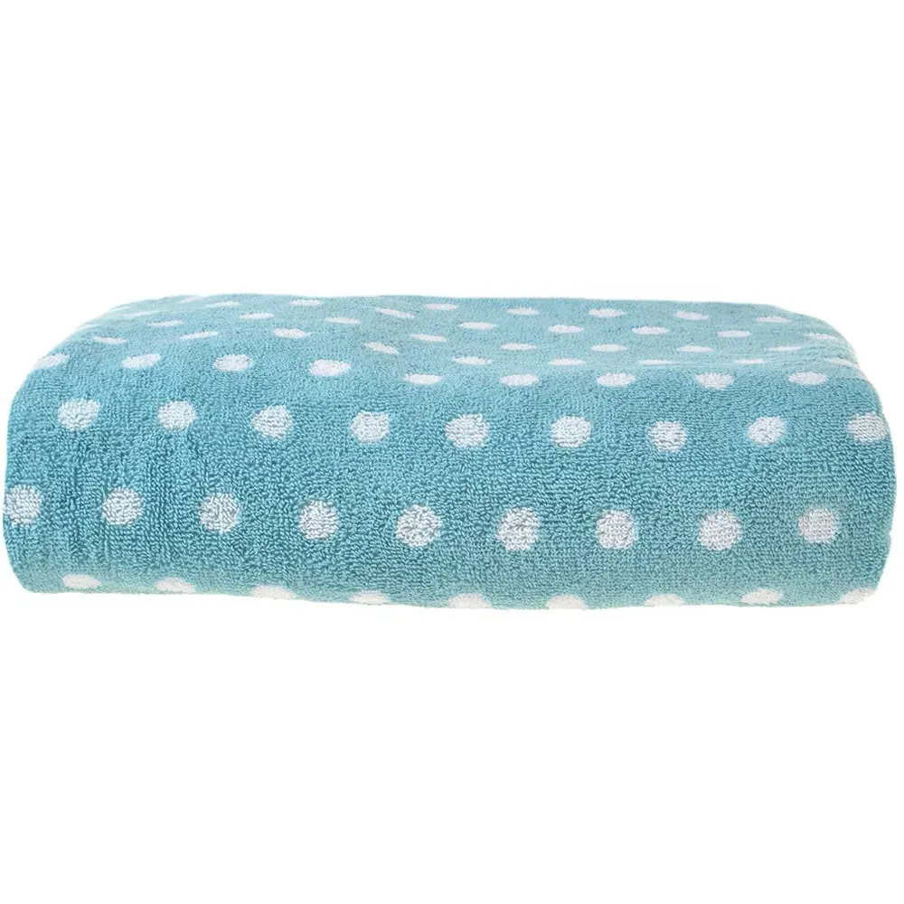 Cotton Polka Dot Bath Sheet - Blue image