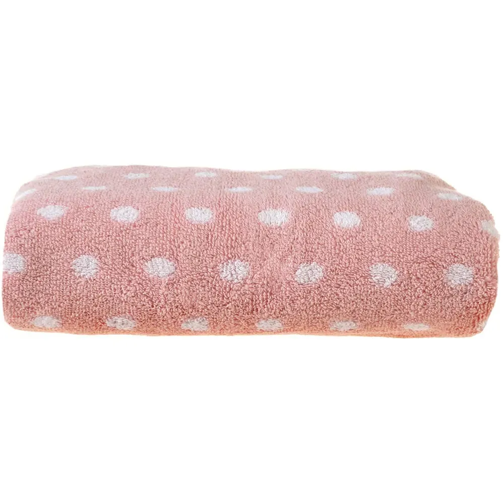 Cotton Polka Dot Bath Sheet - Pink