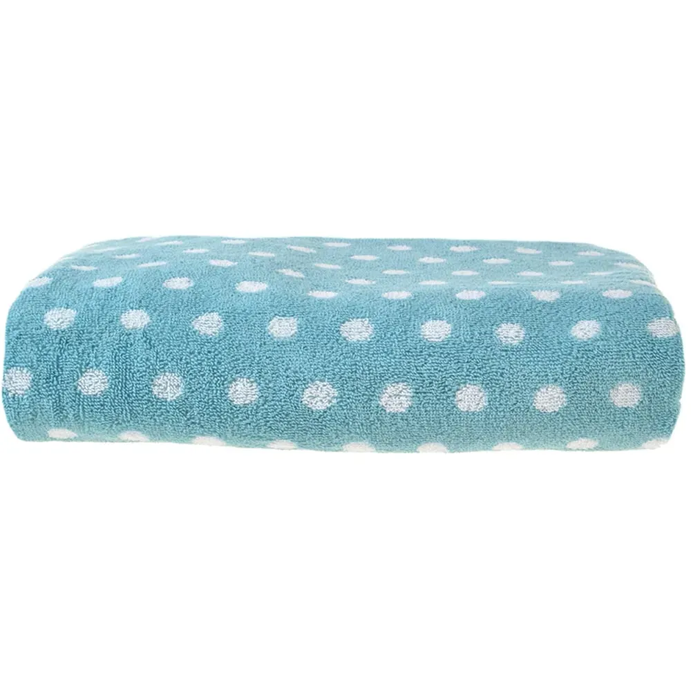 Cotton Polka Dot Bath Towel - Blue image