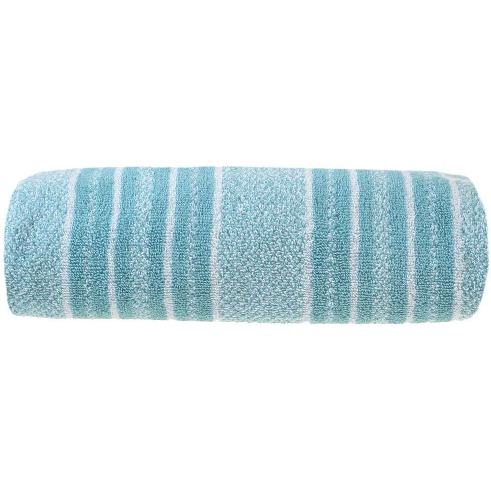 Cotton Stripe Bath Sheet - Blue