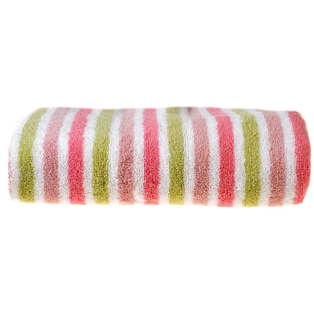 Cotton Stripe Bath Sheet - Pink