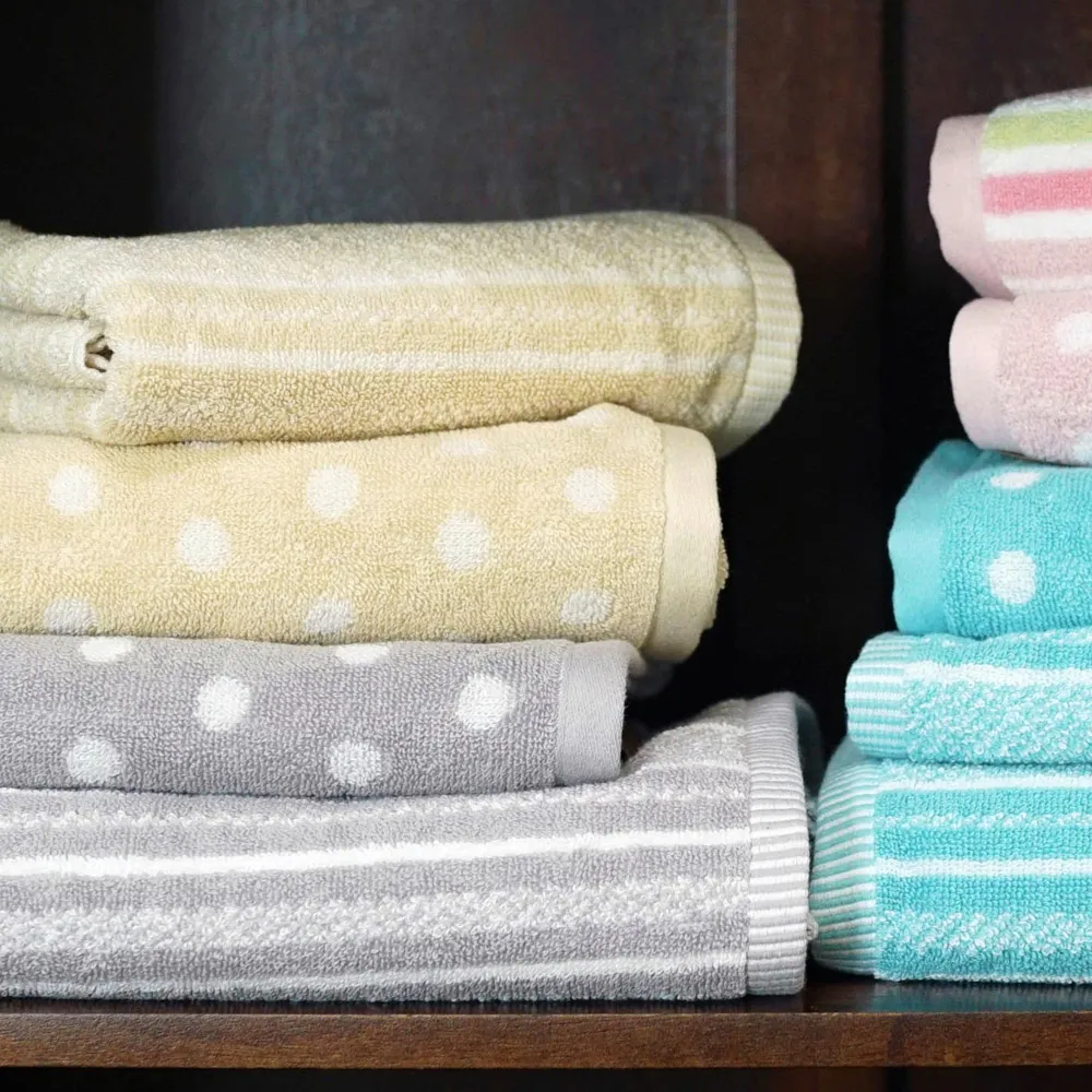 Cotton Stripe Bath Towel - Grey