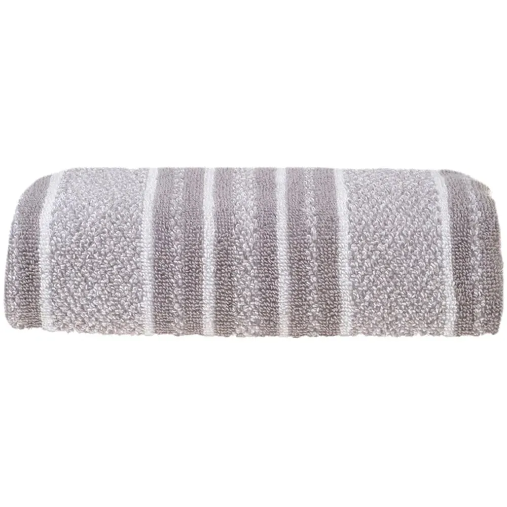 Cotton Stripe Bath Towel - Grey