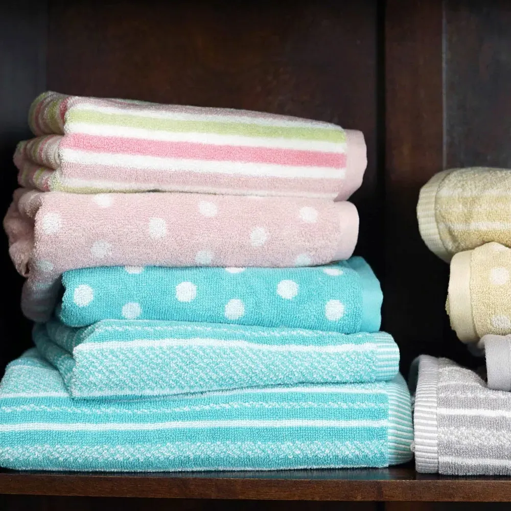 Cotton Stripe Bath Towel - Pink