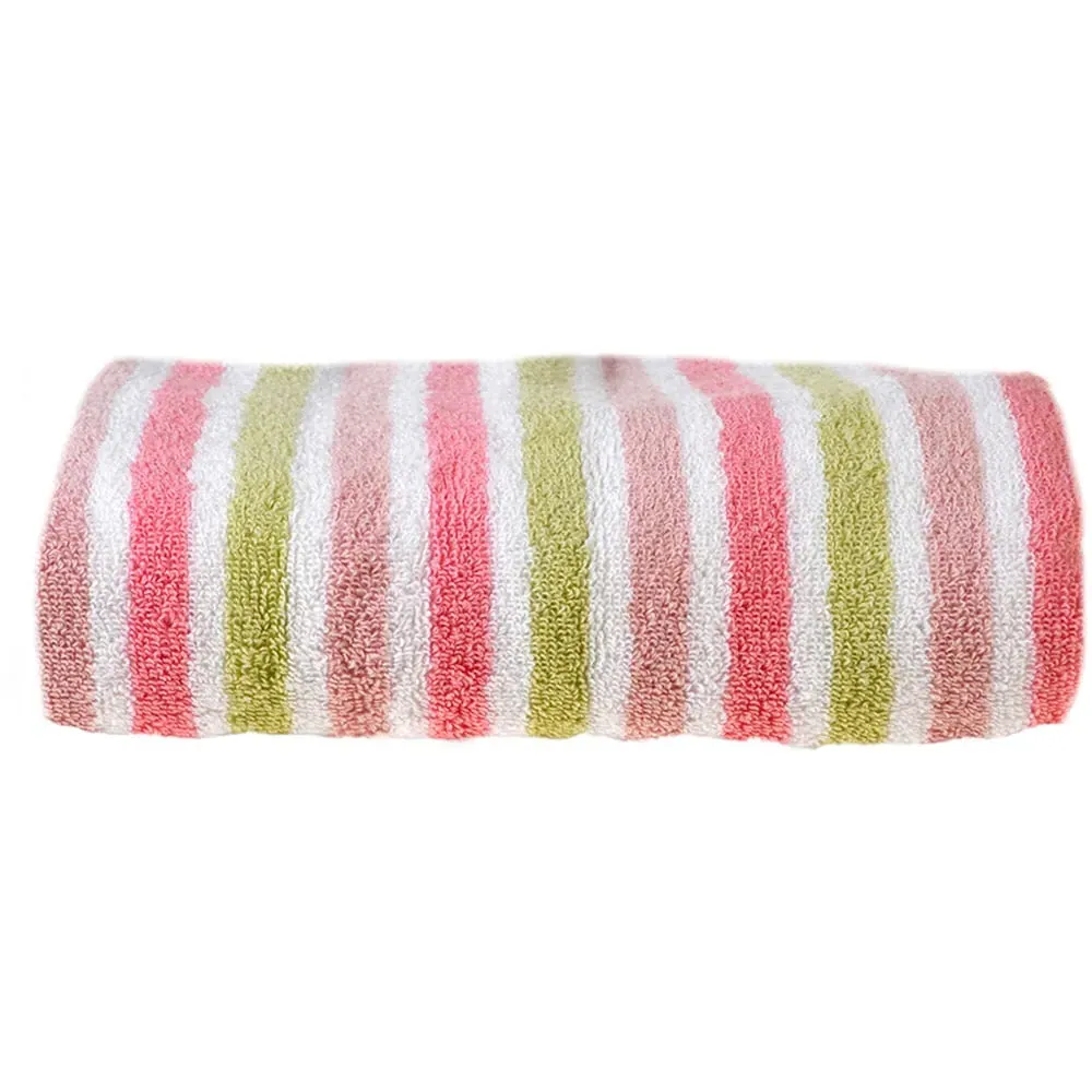 Cotton Stripe Bath Towel - Pink