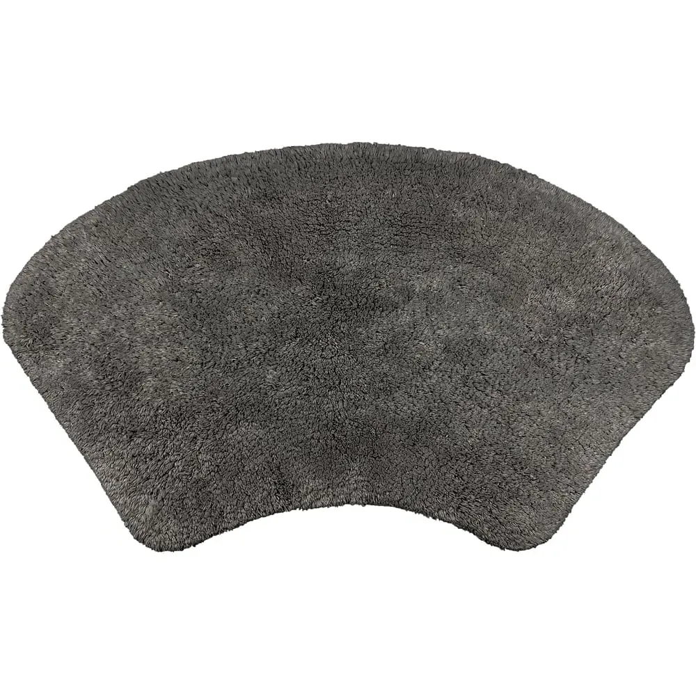 Curved Shower Mat - Charcoal, Cotton image
