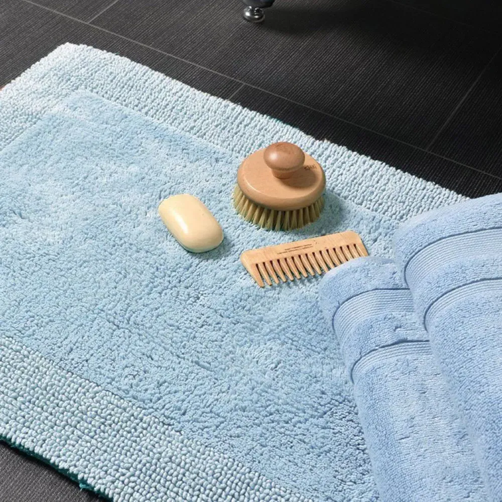 Elegance Reversible Bath Mat - Blue, Cotton