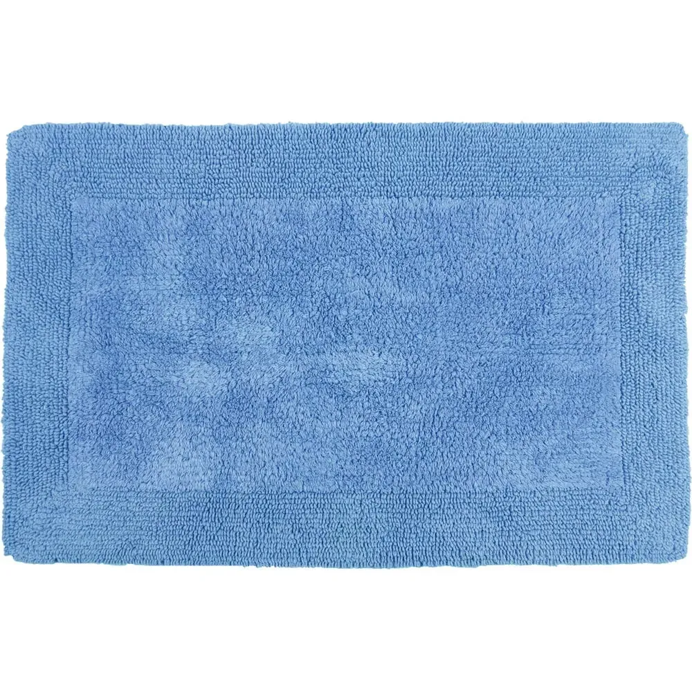 Elegance Reversible Bath Mat - Blue, Cotton