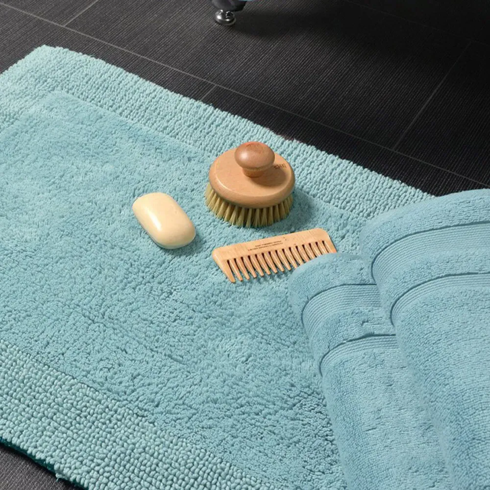 Elegance Reversible Bath Mat - Blue, Cotton