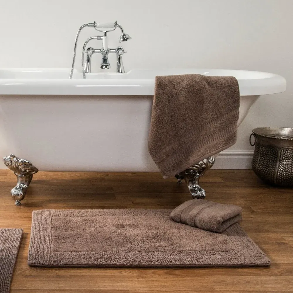 Elegance Reversible Bath Mat - Brown, Cotton