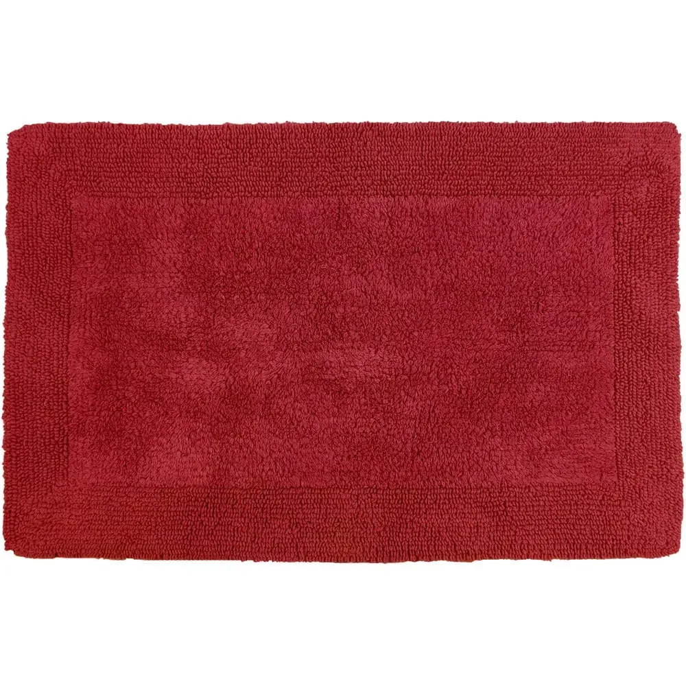 Elegance Reversible Bath Mat - Cranberry, Cotton