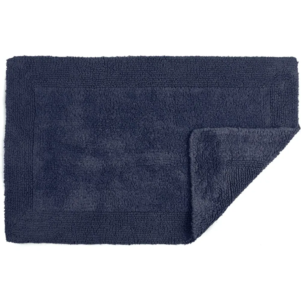Elegance Reversible Bath Mat - Navy, Cotton