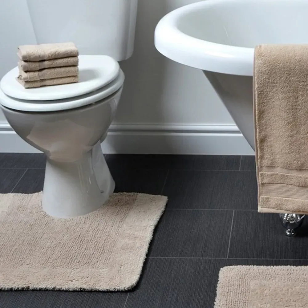 Elegance Reversible Pedestal Mat - Brown, Cotton