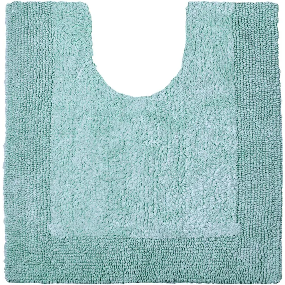 Elegance Reversible Pedestal Mat - Duck Egg, Cotton