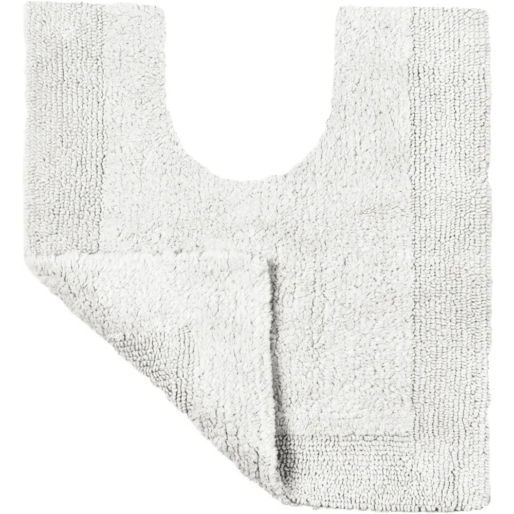 Elegance Reversible Pedestal Mat - White, Cotton