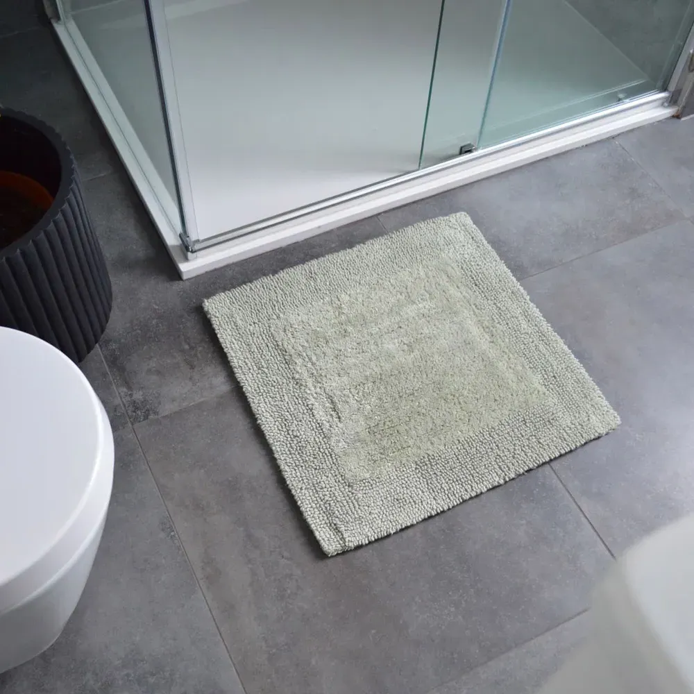 Elegance Square Bath Mat Reversible - Green