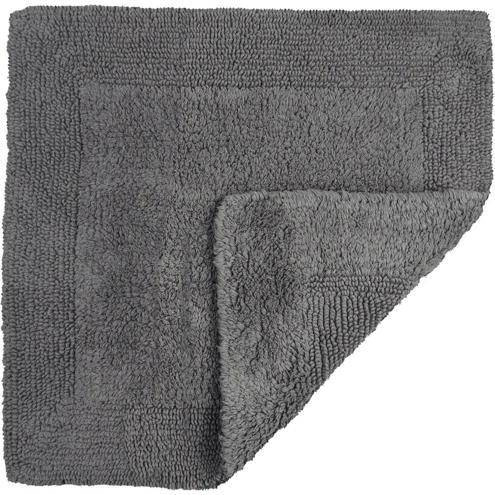 Elegance Square Bath Mat Reversible - Grey