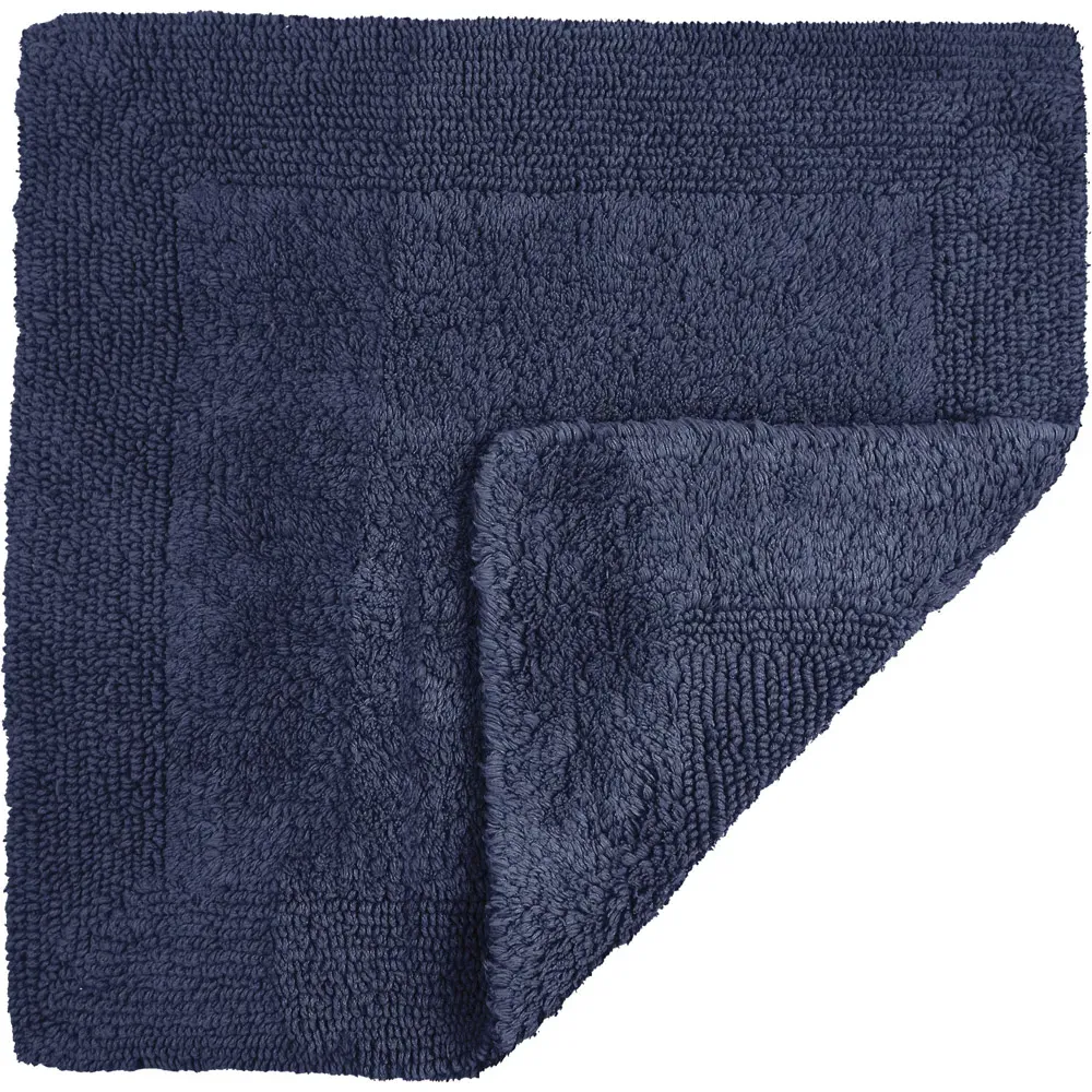 Elegance Square Bath Mat Reversible - Navy
