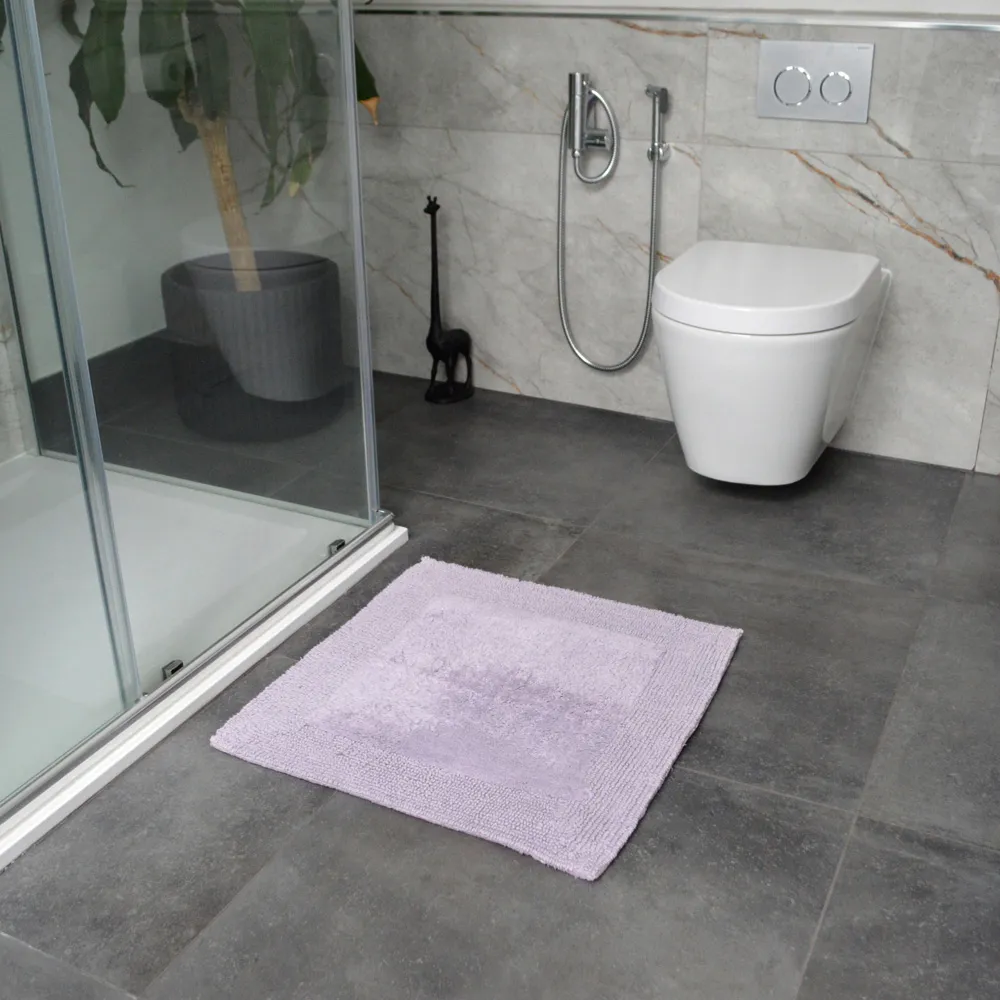 Elegance Square Bath Mat Reversible - Purple