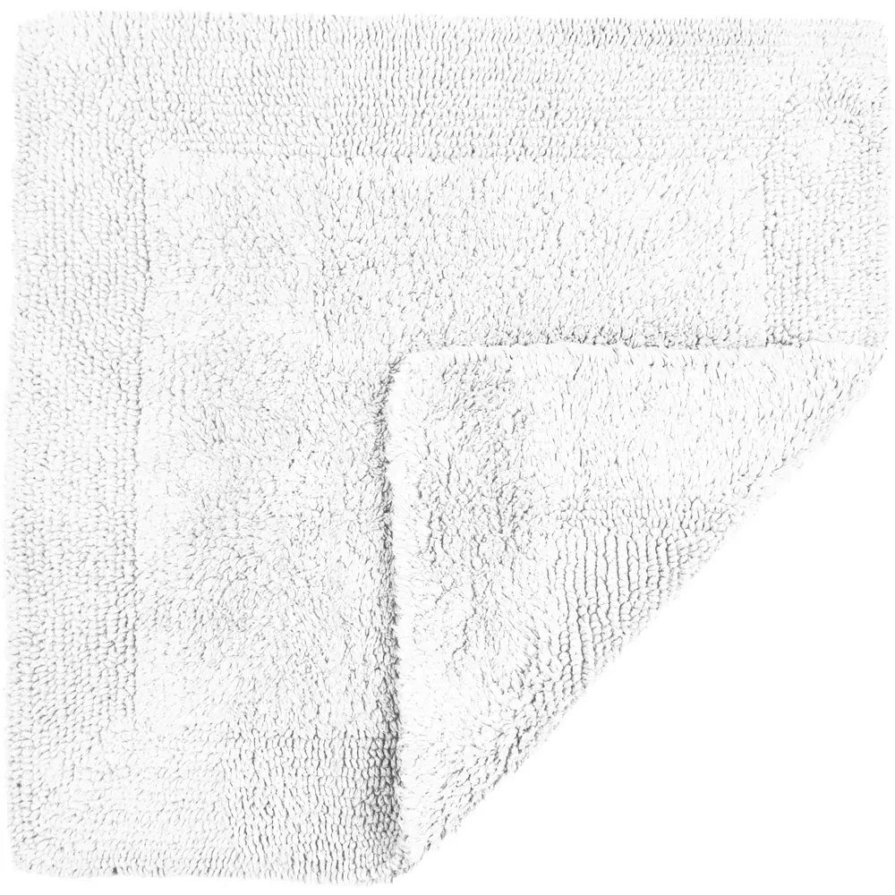 Elegance Square Bath Mat Reversible - White