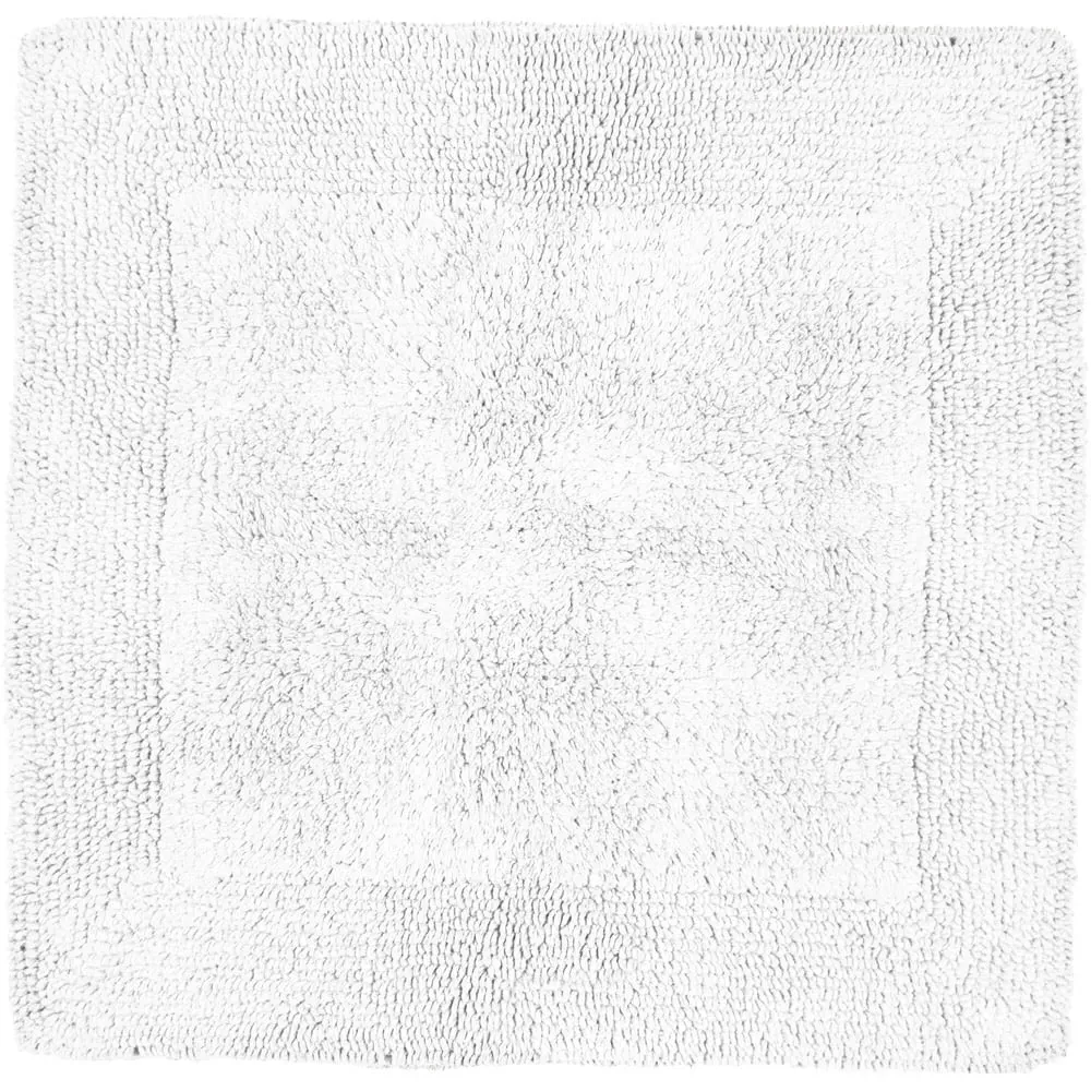 Elegance Square Bath Mat Reversible - White