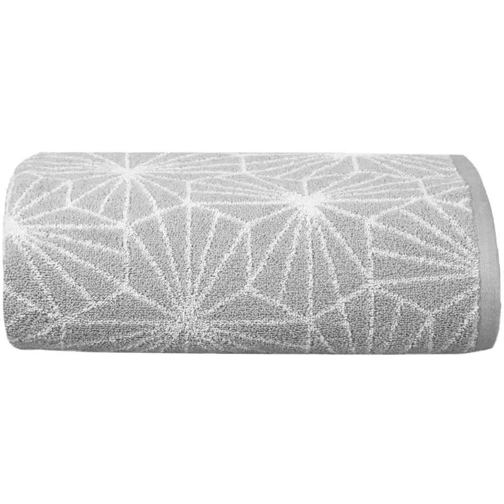 Geometric Bath Towel - Grey