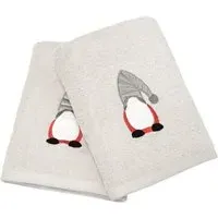 Gonk Christmas Cotton Hand Towels 2 Pack - Grey