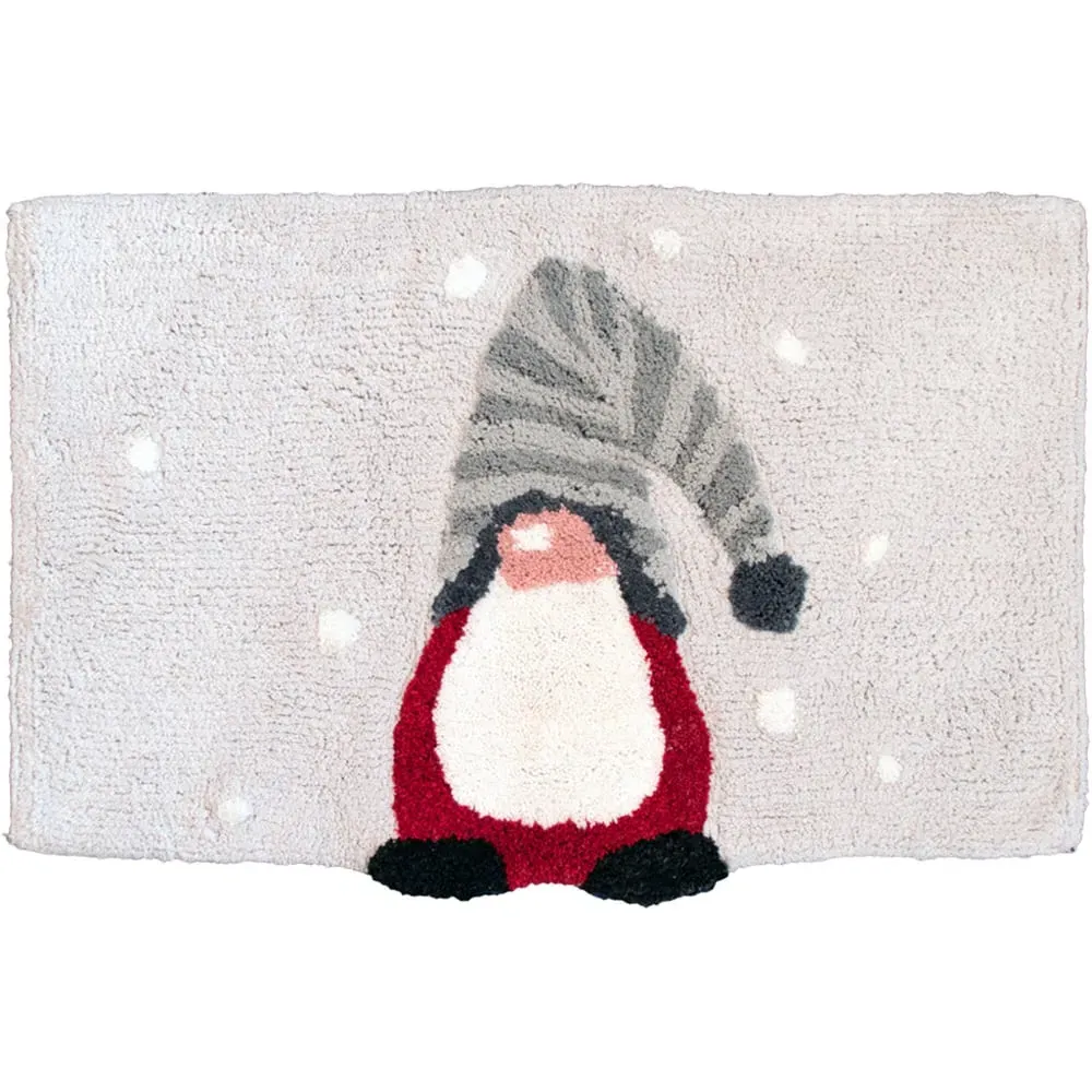 Gonk Christmas Non-Slip Bath Mat 50 x 80cm - Grey