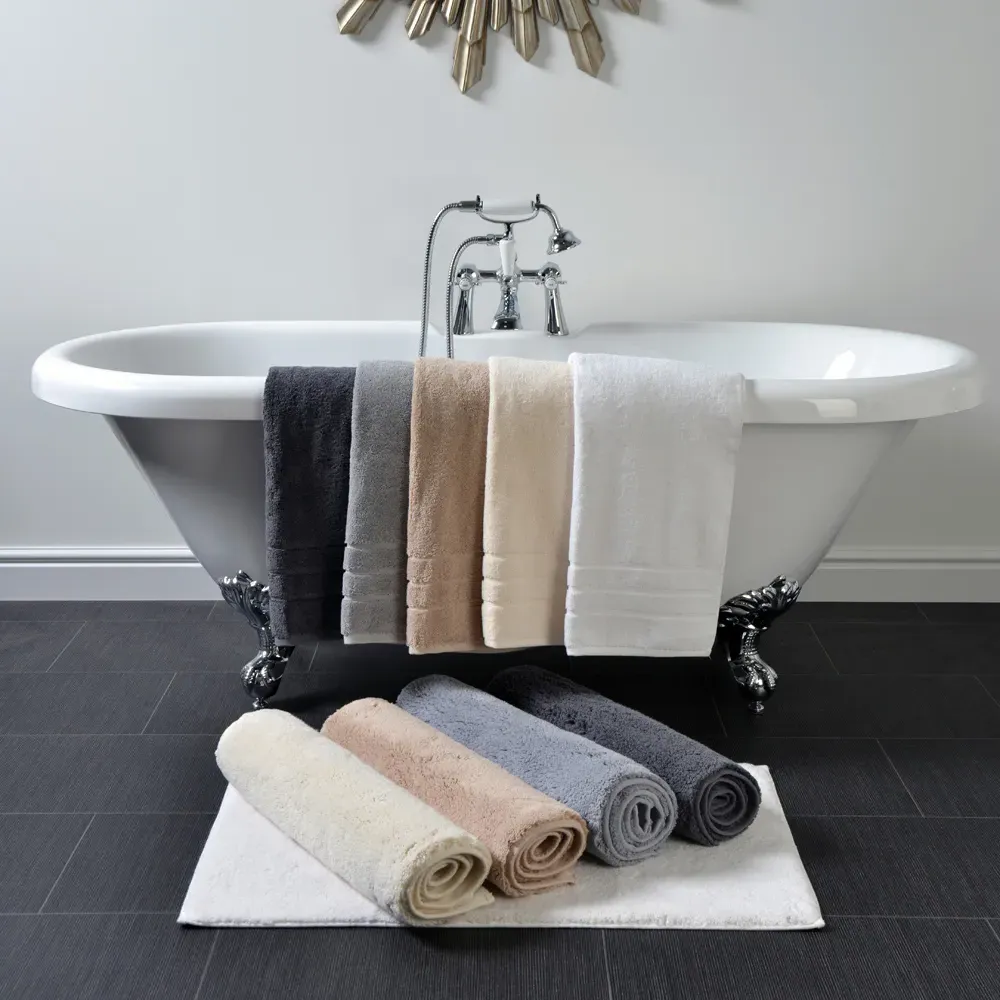 Hotel Deep Pile Bath Mat - White, Cotton