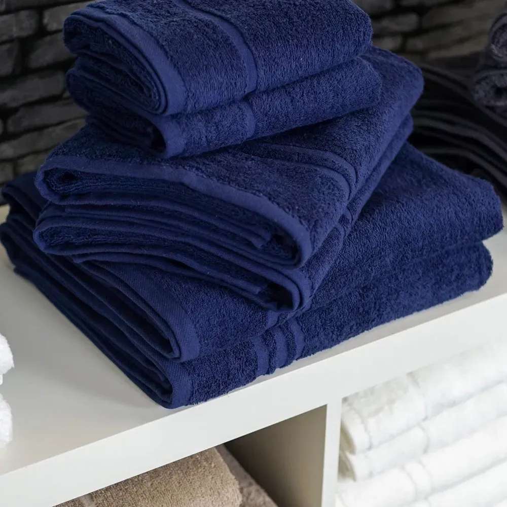 Hotel Essentials 6-Piece Towel Bundle Set - Blue, Cotton