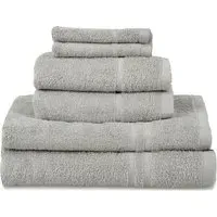 Hotel Essentials 6-Piece Towel Bundle Set - Silver, Cotton
