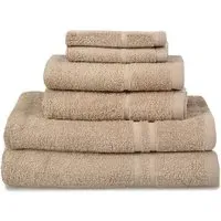 Hotel Essentials 6-Piece Towel Bundle Set - Stone, Cotton