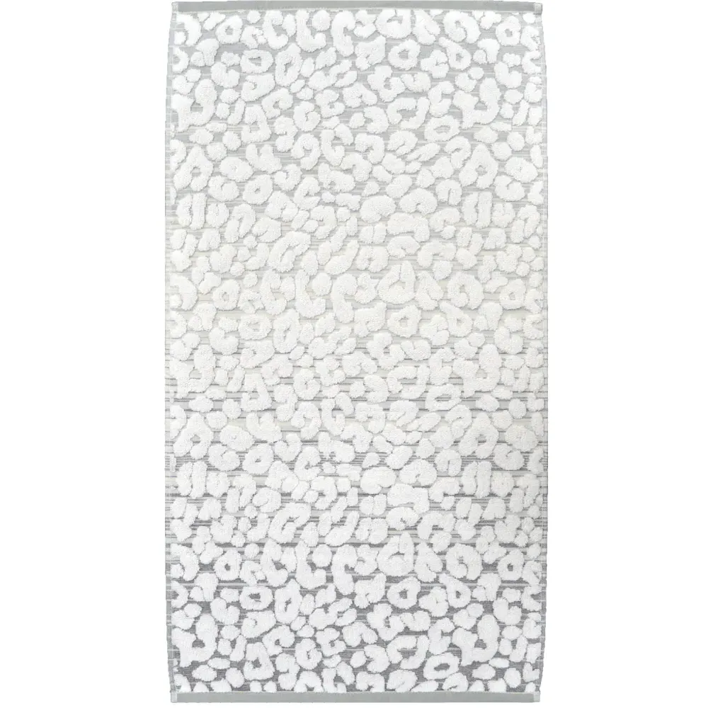 Jacquard Leopard Bath Sheet - Grey
