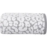 Jacquard Leopard Bath Towel - Grey