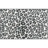 Jacquard Leopard Non-Slip Bath Mat - Grey