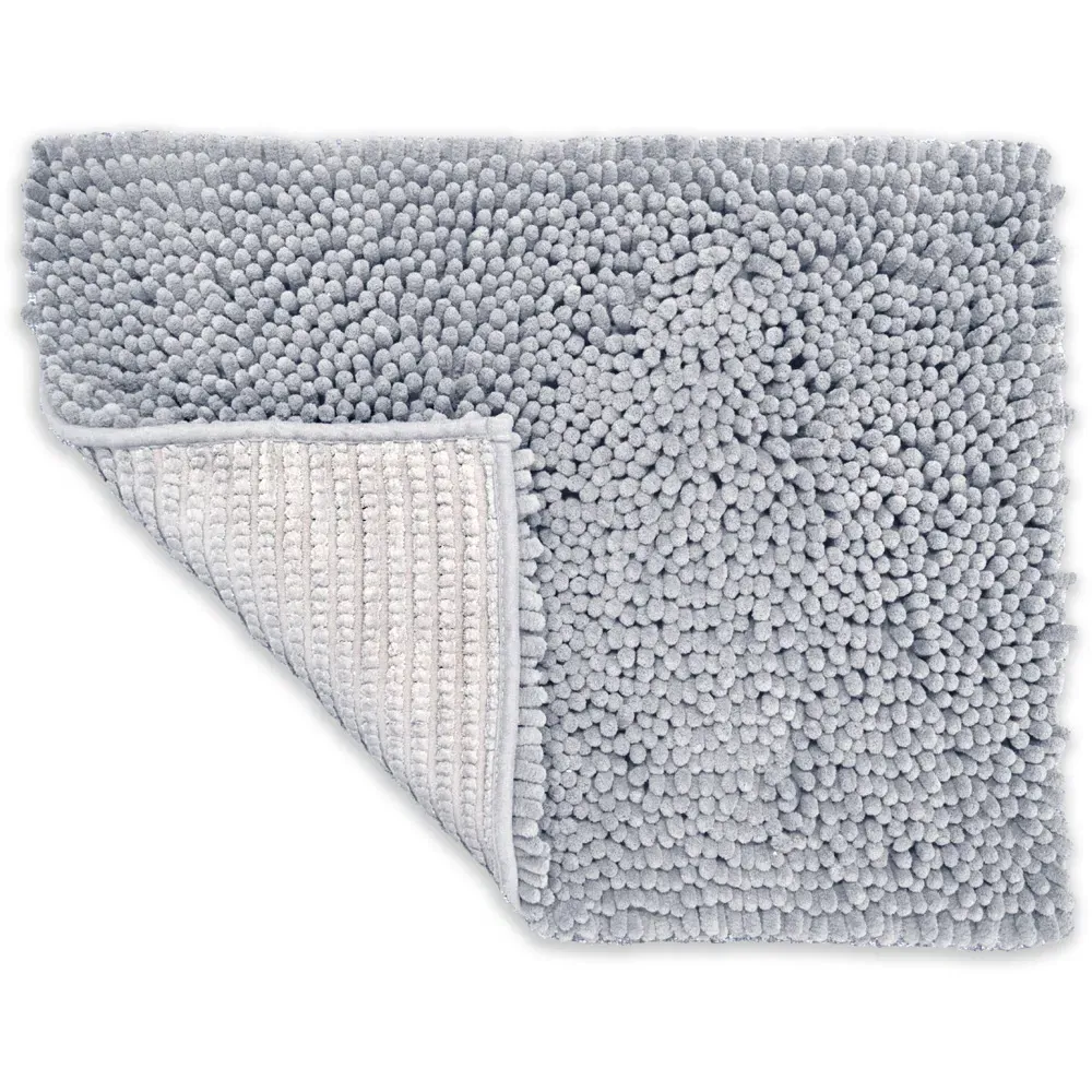 Jumbo Deep Pile Non-Slip Bobble Bath Mat - Dove Grey