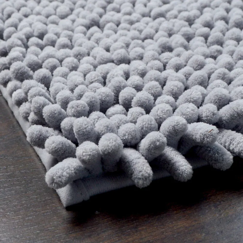 Jumbo Deep Pile Non-Slip Bobble Bath Mat - Dove Grey