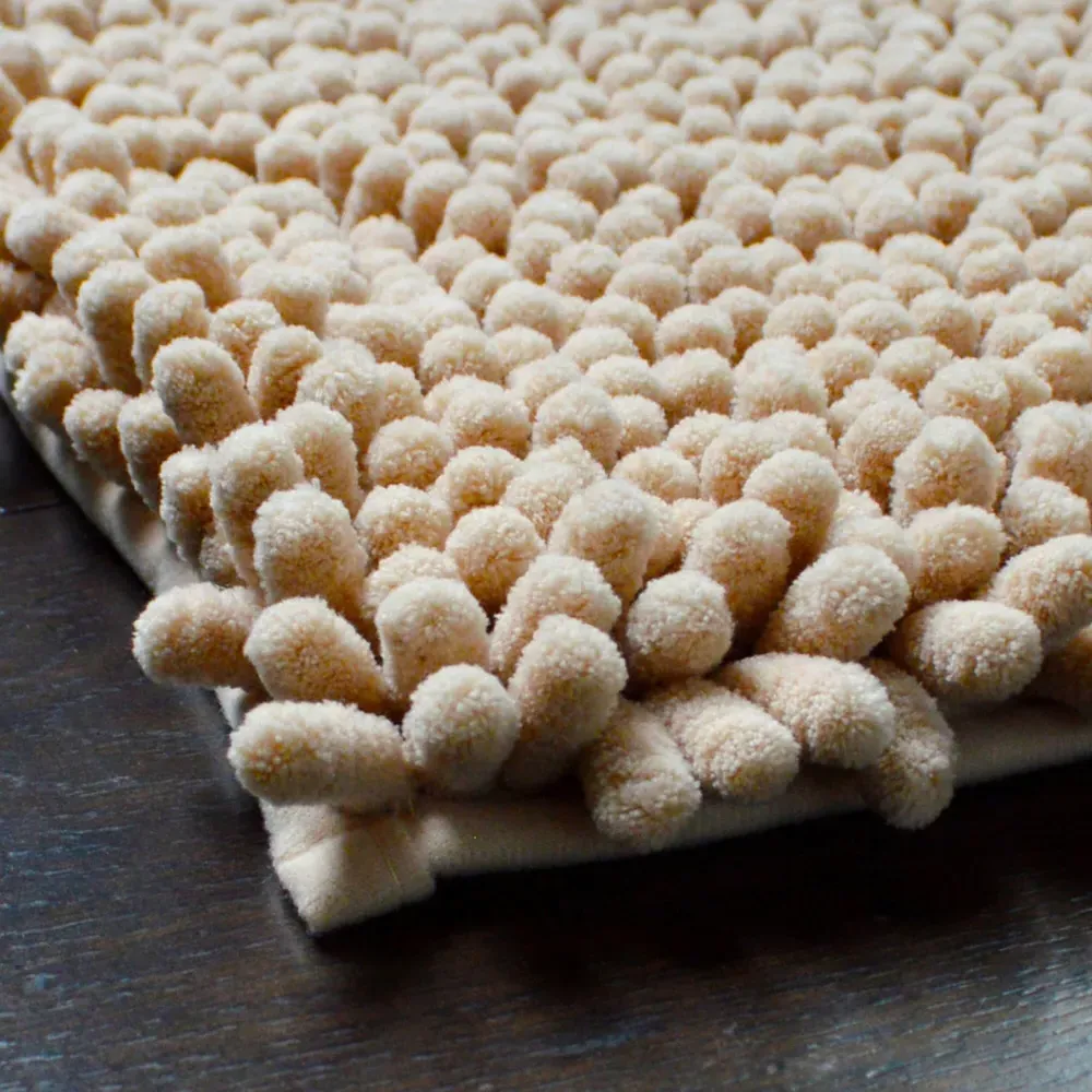 Jumbo Deep Pile Non-Slip Bobble Bath Mat - Stone