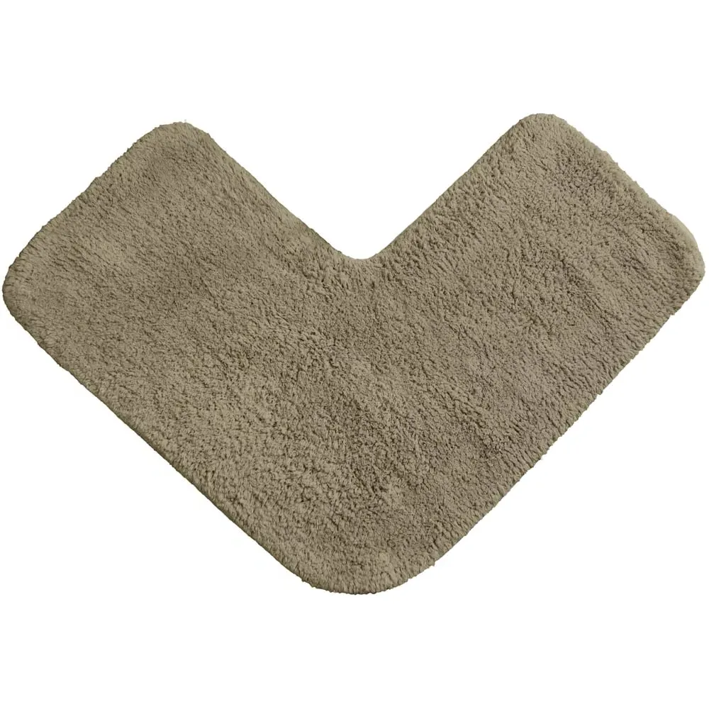 L-Shape Corner Shower Mat - Mocha, Cotton