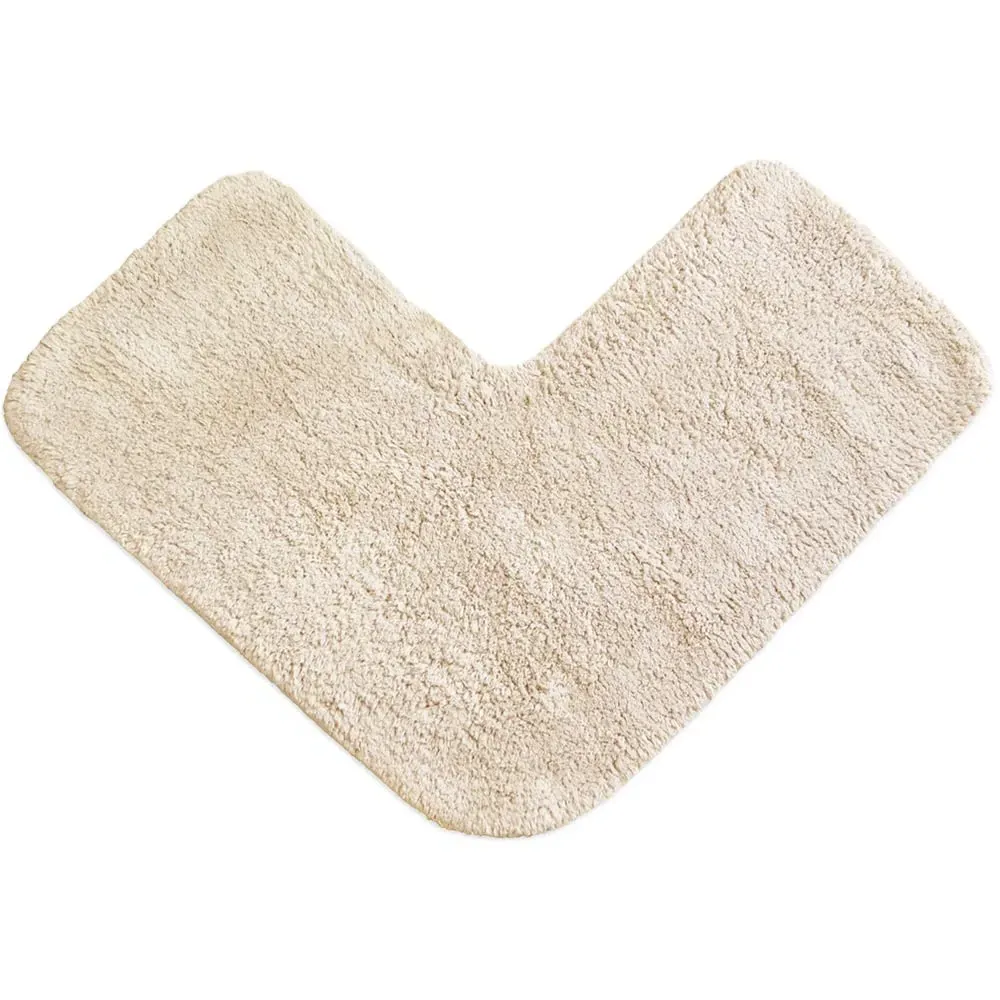 L-Shape Corner Shower Mat - Stone, Cotton